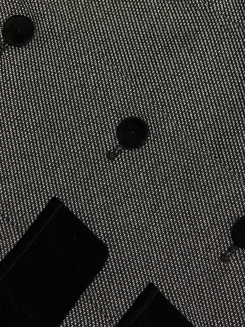 Velvet-Trim Sleeveless Sheath Minidress