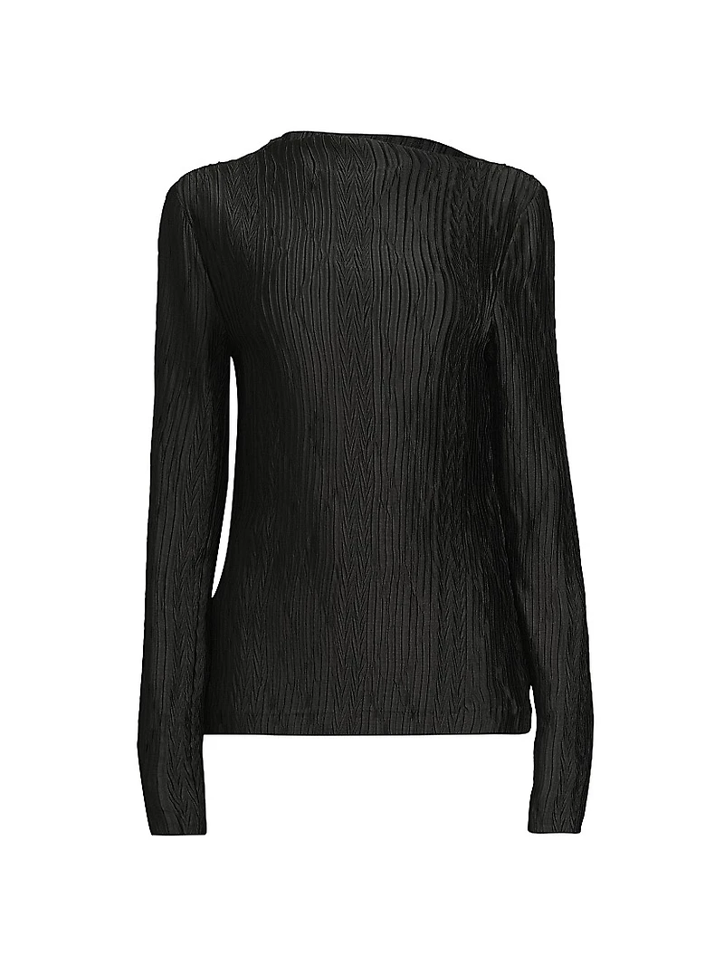 Sidonie Moiré Long-Sleeve Top