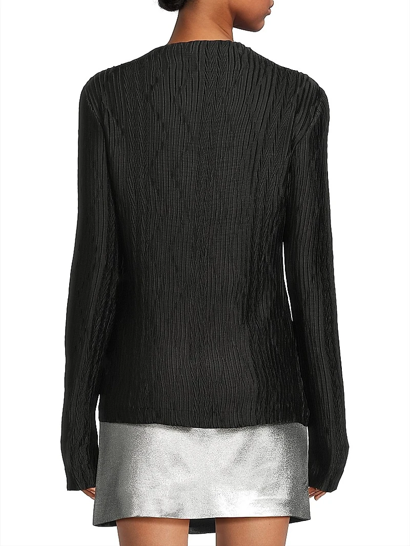 Sidonie Moiré Long-Sleeve Top