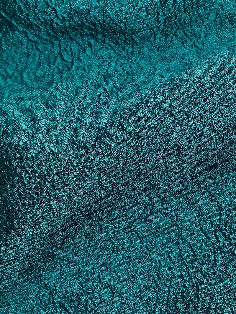 Jacquard Floral Appliquéd Off-The-Shoulder Gown