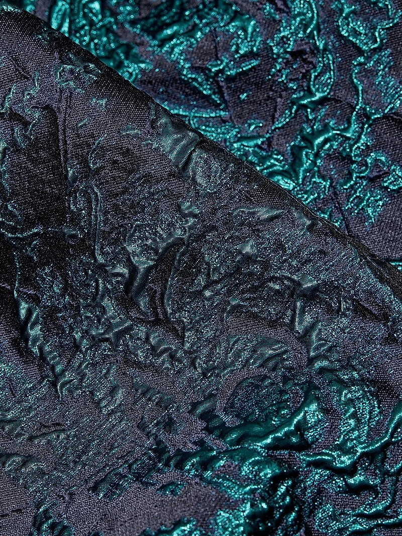 Abstract Metallic Jacquard Shirt Gown