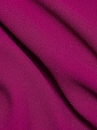Crepe-Satin Cape Gown
