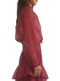 Flower Silk Organza Blouse