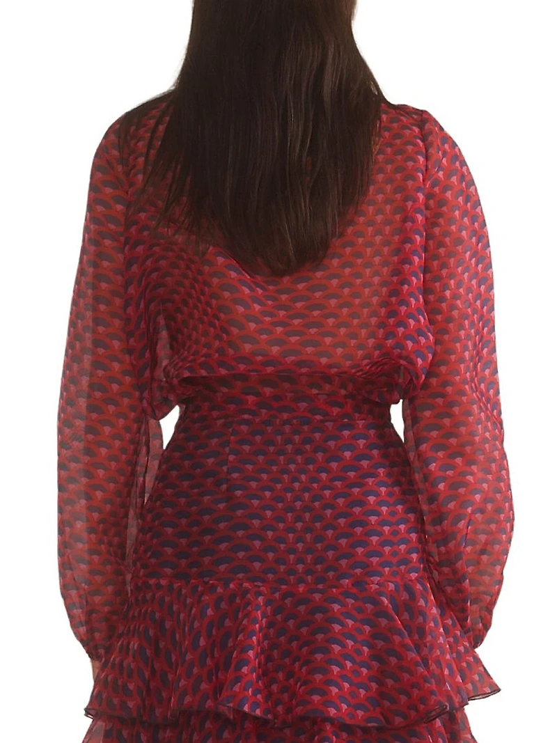 Flower Silk Organza Blouse
