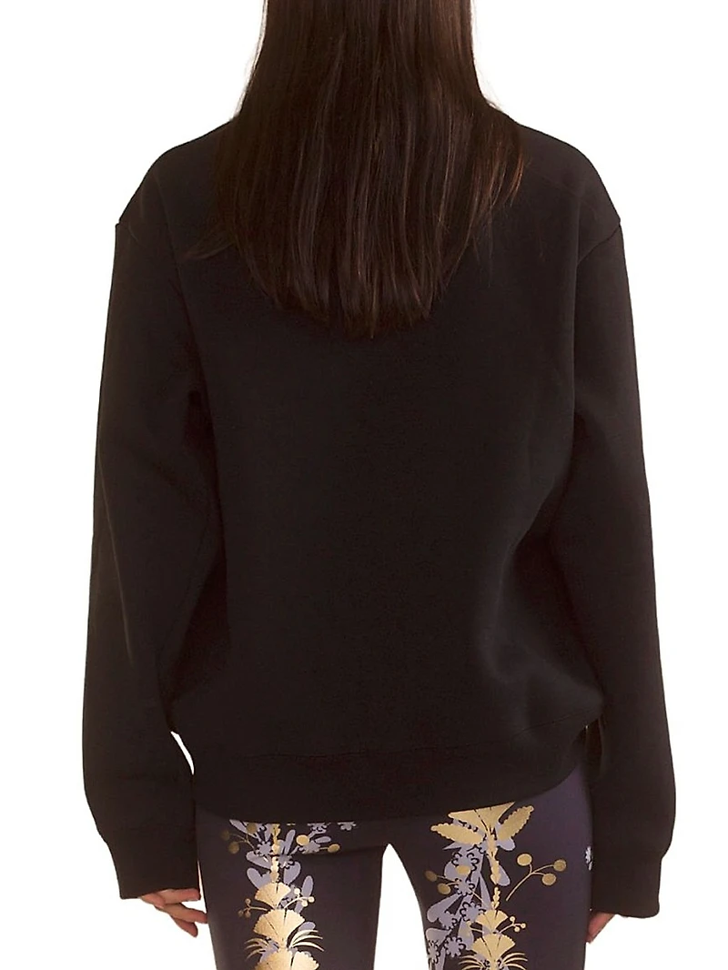 Cotton-Blend Button-Shoulder Sweatshirt