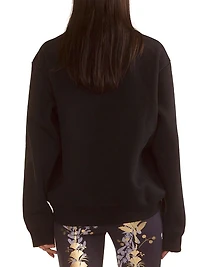 Cotton-Blend Button-Shoulder Sweatshirt