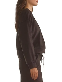 Faux Suede Boatneck Top