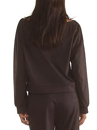 Faux Suede Boatneck Top