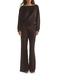 Faux Suede Boatneck Top