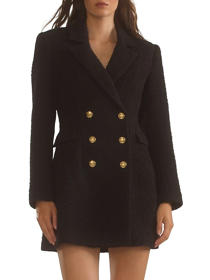 Bouclé Double-Breasted Blazer Minidress