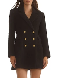 Bouclé Double-Breasted Blazer Minidress