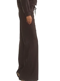 Faux Suede Wide-Leg Lounge Pants