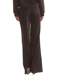 Faux Suede Wide-Leg Lounge Pants