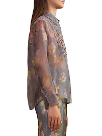 Silk Organza Tuxedo Shirt