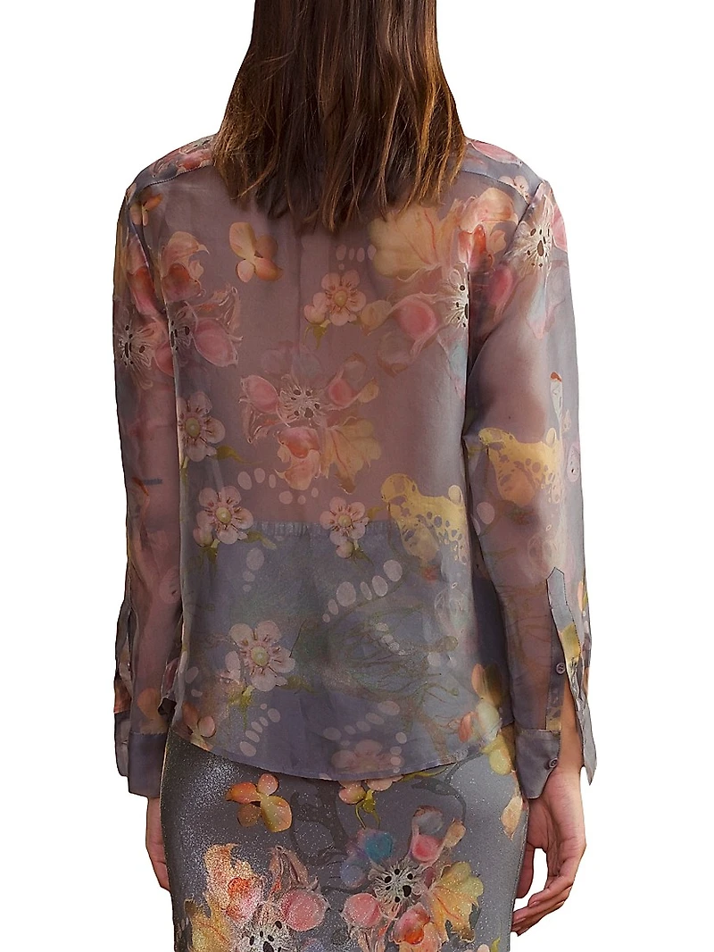 Silk Organza Tuxedo Shirt