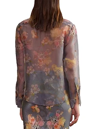 Silk Organza Tuxedo Shirt
