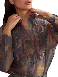 Silk Organza Tuxedo Shirt