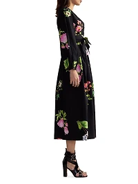 Floral Cotton Sateen Maxi Shirtdress
