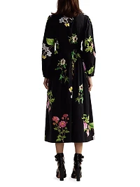 Floral Cotton Sateen Maxi Shirtdress