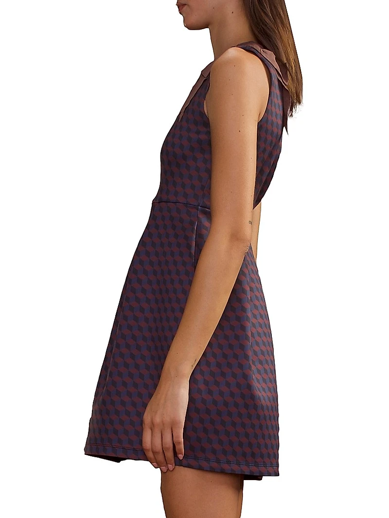 Shoulder Bow Bonded Minidress