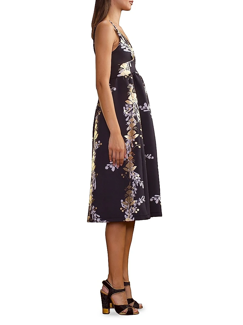 Bonded Cami Floral Midi-Dress
