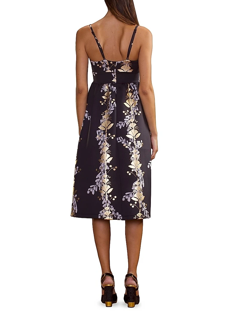 Bonded Cami Floral Midi-Dress