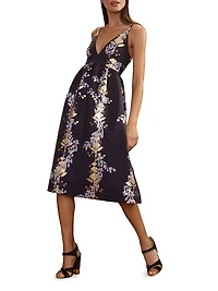 Bonded Cami Floral Midi-Dress