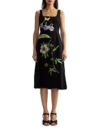 Floral Cotton Midi-Dress
