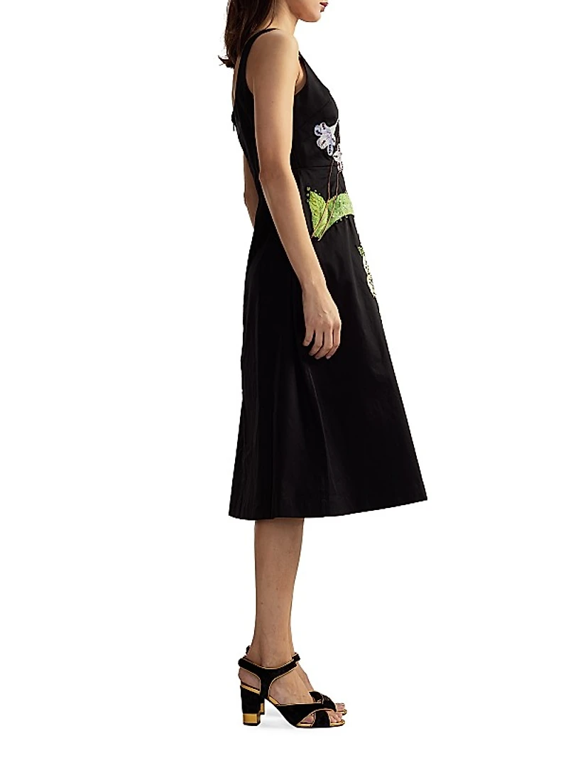 Floral Cotton Midi-Dress