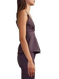 Bonded Geometric-Print Top