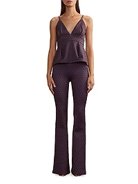 Bonded Geometric-Print Top