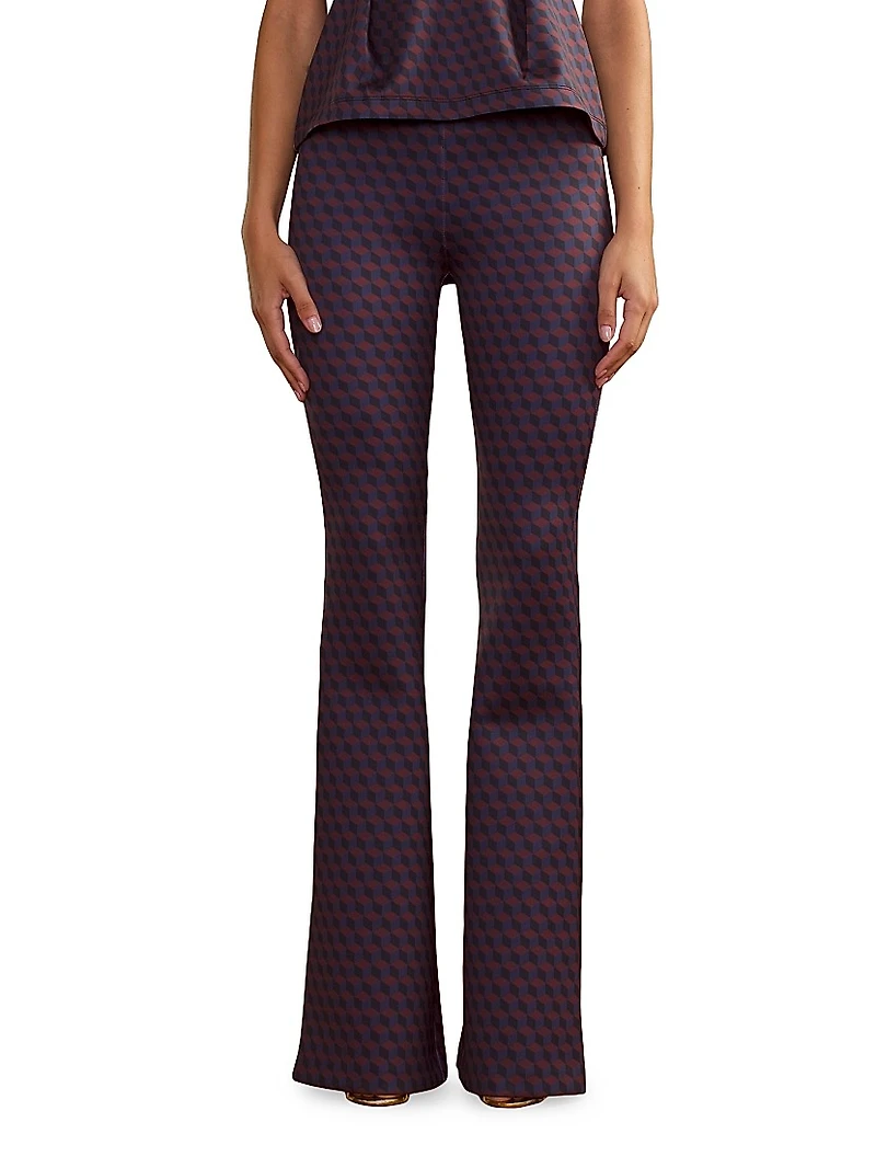 Bonded Fit & Flare Pants