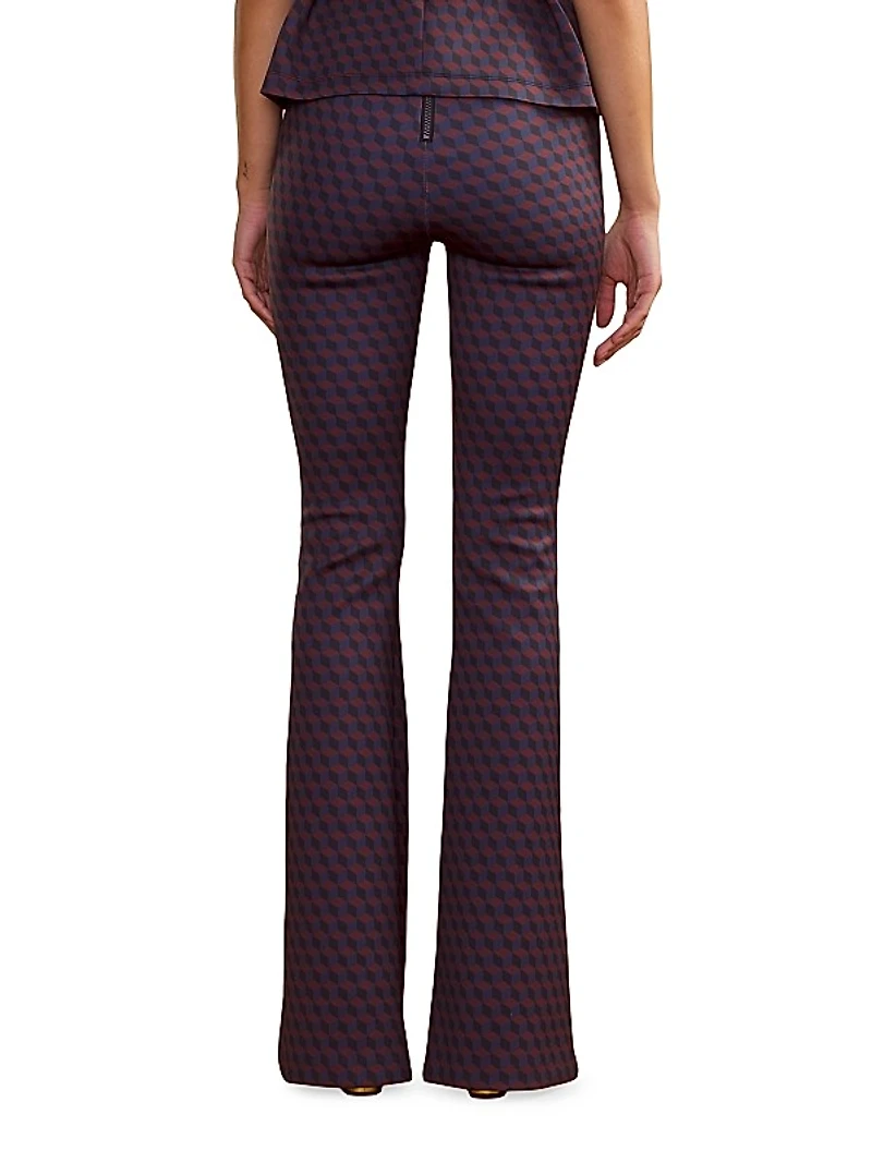 Bonded Fit & Flare Pants