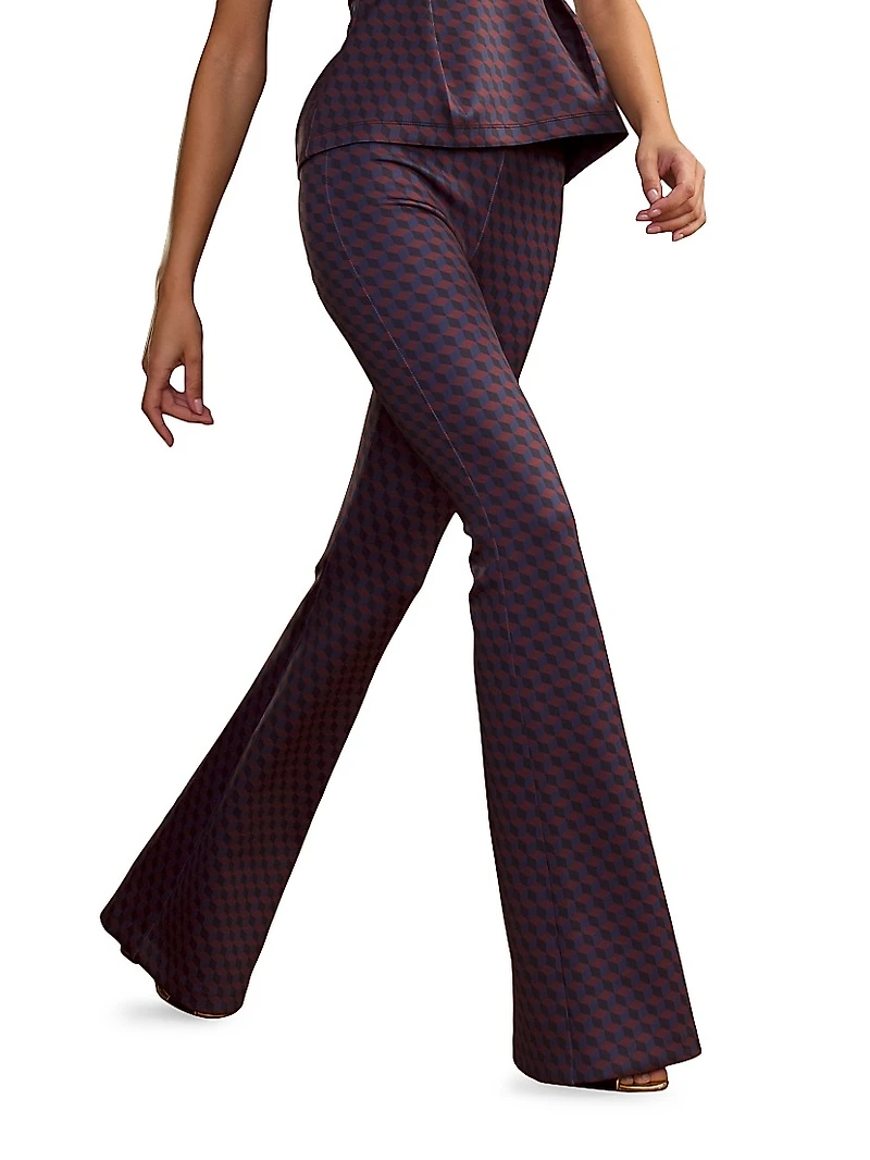 Bonded Fit & Flare Pants