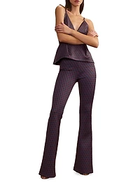 Bonded Fit & Flare Pants
