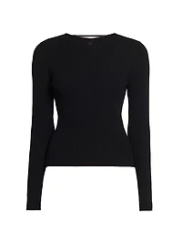 Ribbed Open-Back Sweater