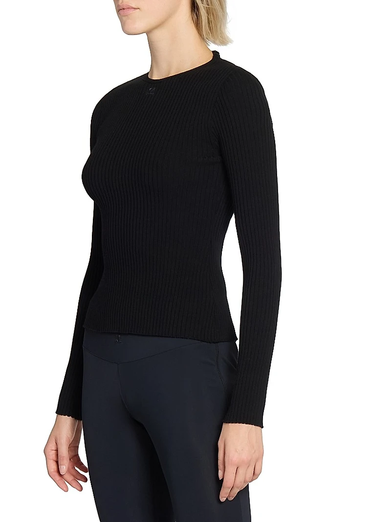 Ribbed Open-Back Sweater