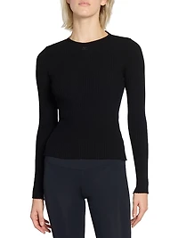 Ribbed Open-Back Sweater
