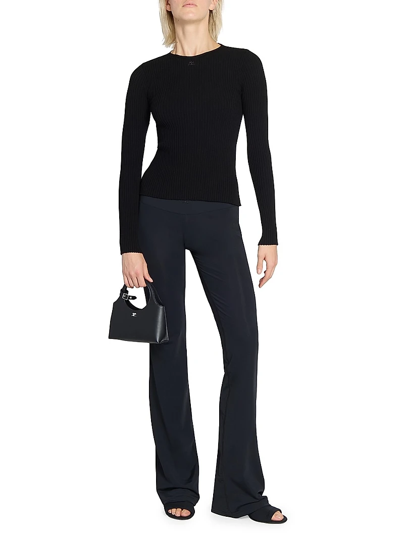 Ribbed Open-Back Sweater
