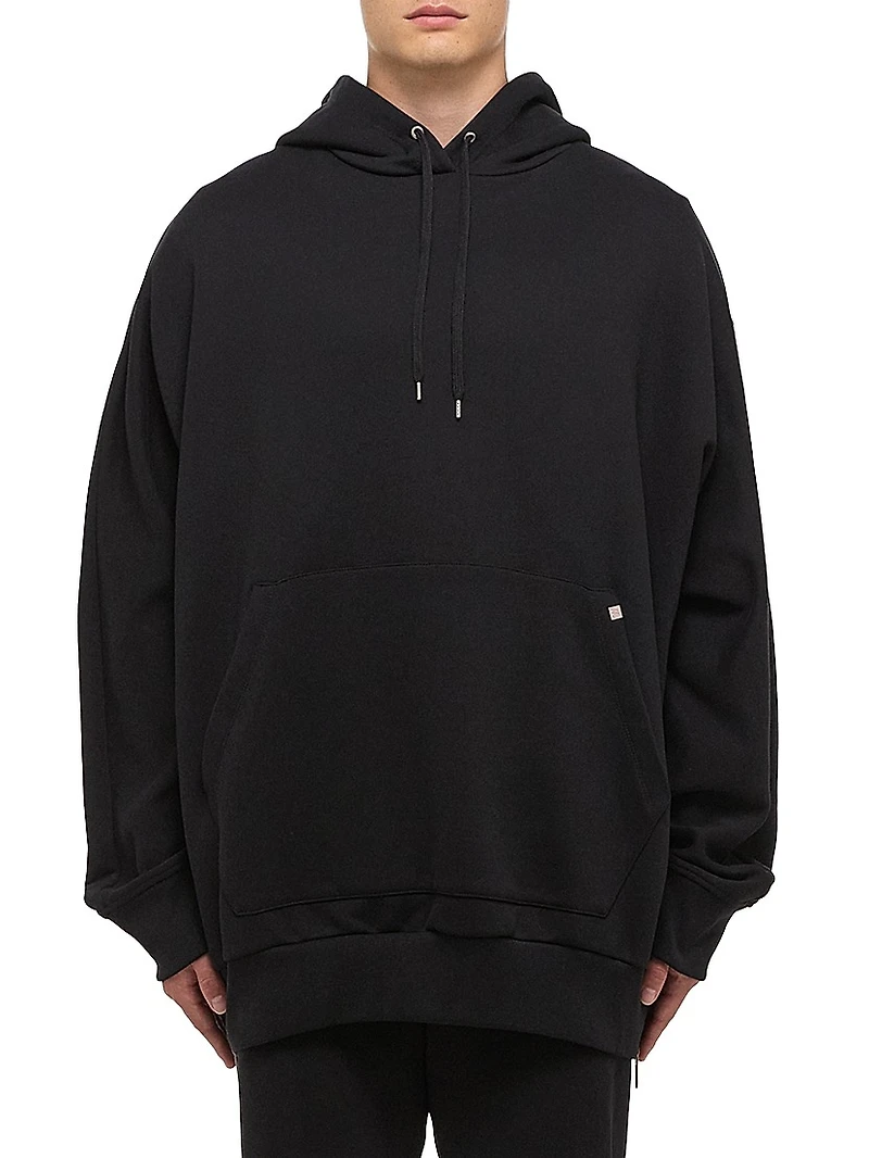 Mega Logo Zip-Accented Oversized Hoodie