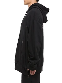 Mega Logo Zip-Accented Oversized Hoodie