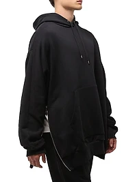Mega Logo Zip-Accented Oversized Hoodie