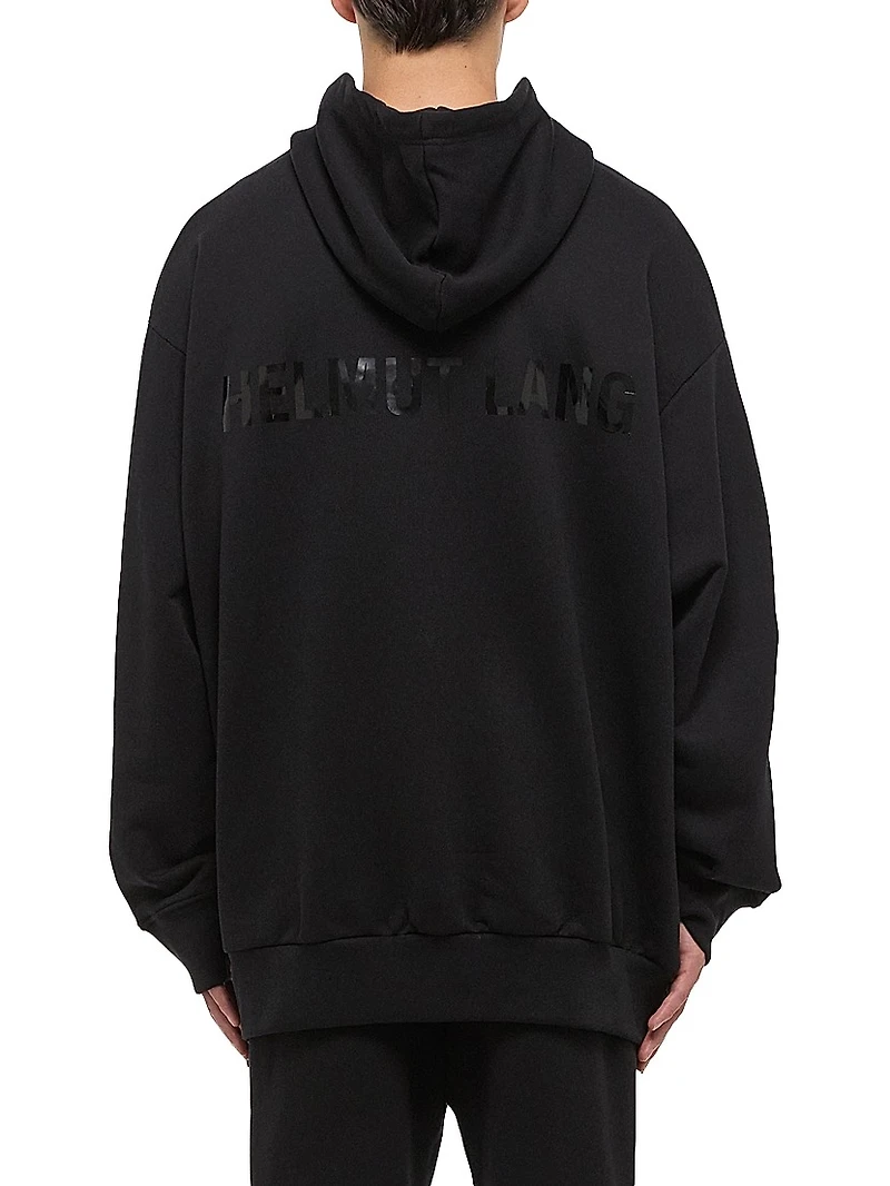 Mega Logo Zip-Accented Oversized Hoodie