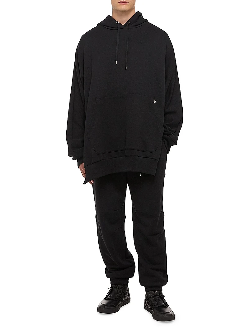 Mega Logo Zip-Accented Oversized Hoodie
