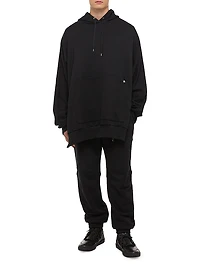 Mega Logo Zip-Accented Oversized Hoodie