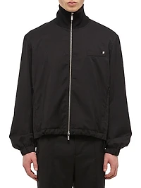 Virgin Wool Zip-Up Bomber Jacket