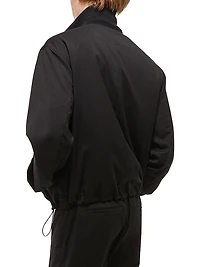 Virgin Wool Zip-Up Bomber Jacket