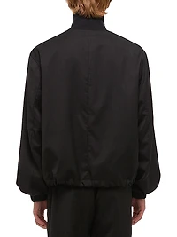 Virgin Wool Zip-Up Bomber Jacket