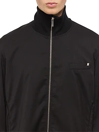 Virgin Wool Zip-Up Bomber Jacket