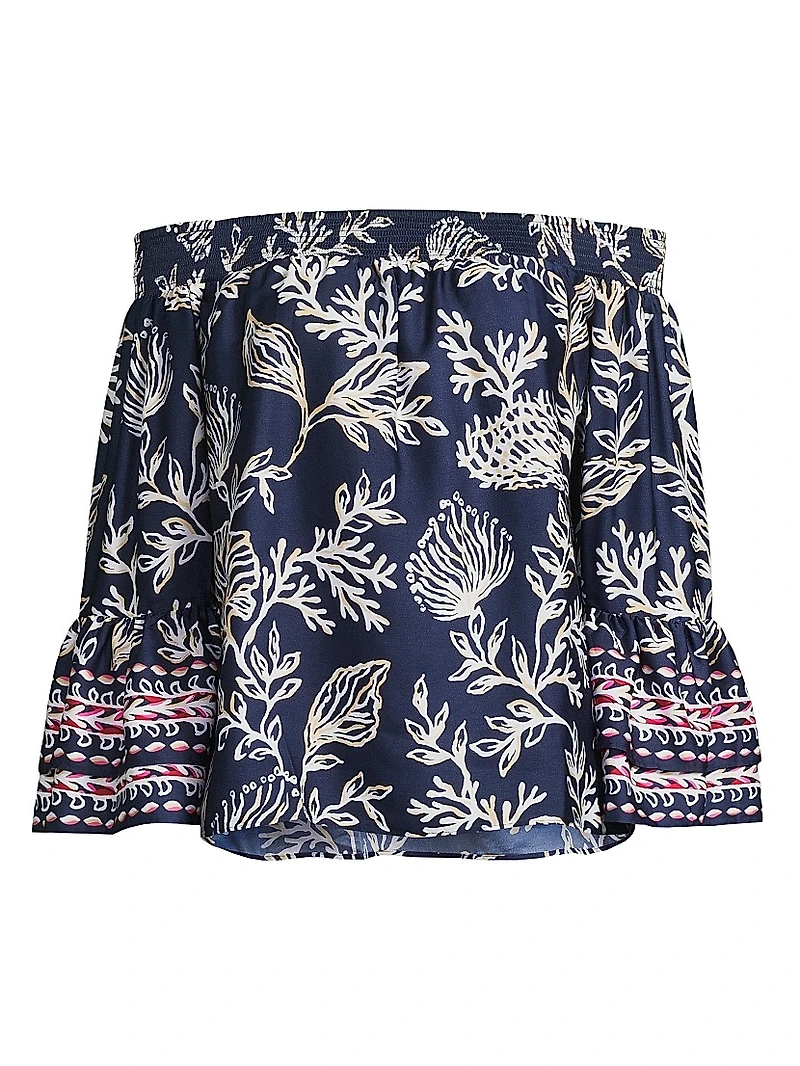 Kaori Printed Off-the-Shoulder Top